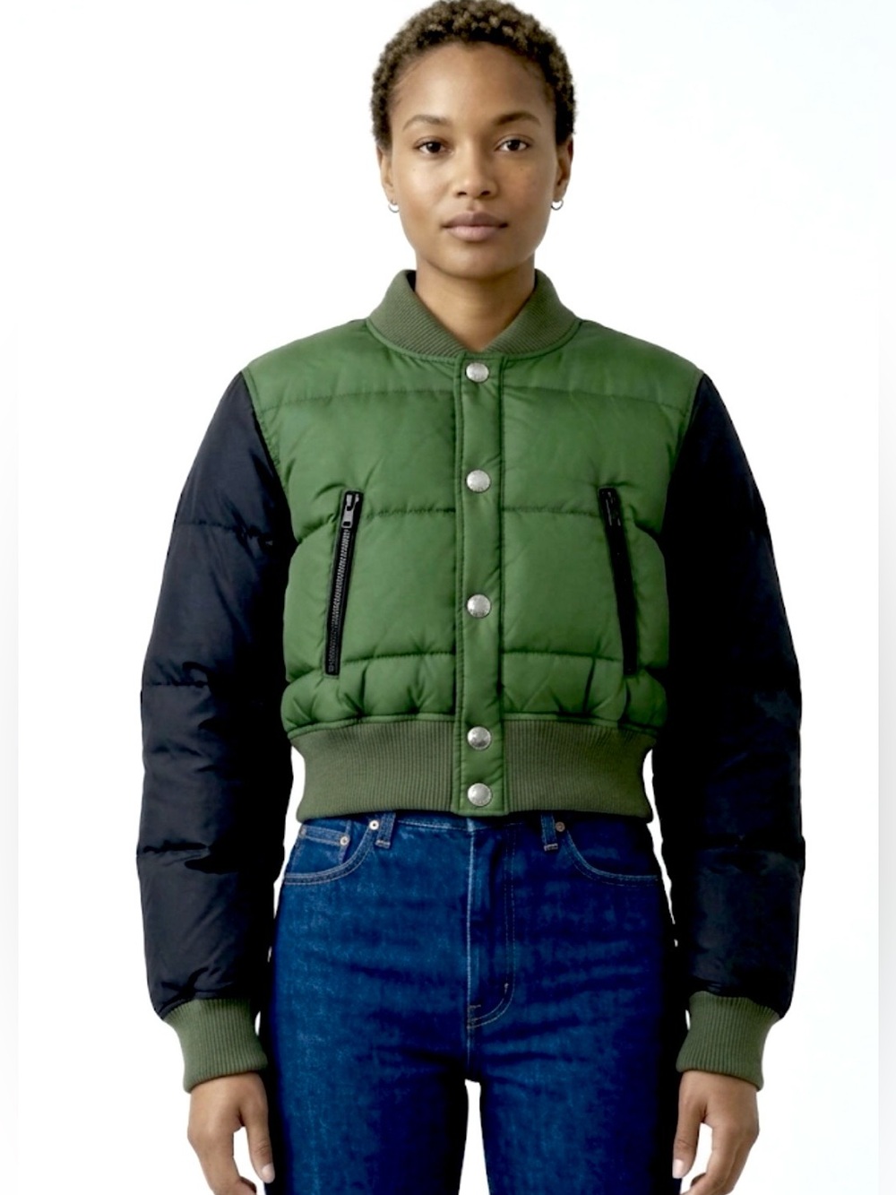 Dsquared 2 Cropped Bomber Puffer Down Jacket Short Coat Green Rare Women’s S